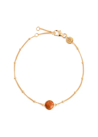 Daisy London Healing Stone 18kt Gold-plated Bracelet In Red