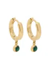 Daisy London Healing Stone 18kt Gold-plated Hoop Earrings In Green