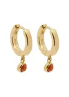 Daisy London Healing Stone 18kt Gold-plated Hoop Earrings In Red