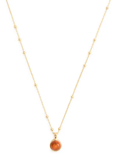 Daisy London Healing Stone 18kt Gold-plated Necklace In Red