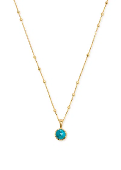 Daisy London Healing Stone 18kt Gold-plated Necklace In Turquoise