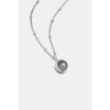 DAISY LONDON SILVER LABRODITE HEALING STONE NECKLACE