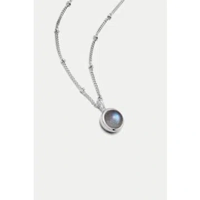 Daisy London Silver Labrodite Healing Stone Necklace In Metallic