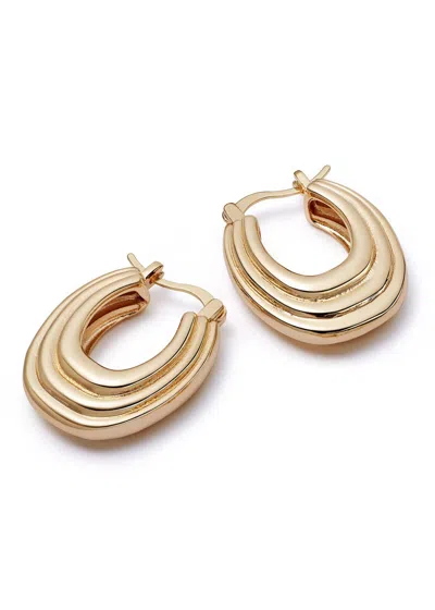 Daisy London X Polly Sayer Chunky Ridge 18kt Gold-plated Hoop Earrings