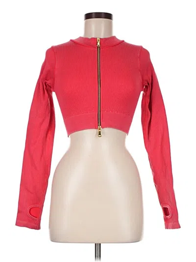 Pre-owned Daisy Long Sleeve Top Red Keyhole Neckline Tops