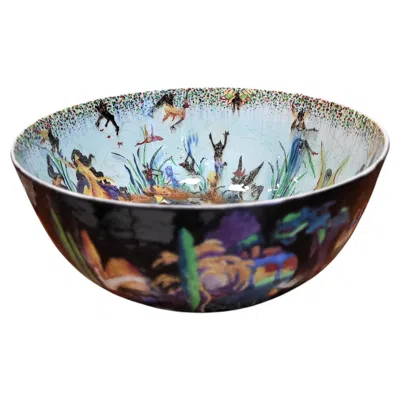 Pre-owned Daisy Makeig-jones 1920s Porcelain Bowl By , Wedgwood Fairyland Lustre In Gray