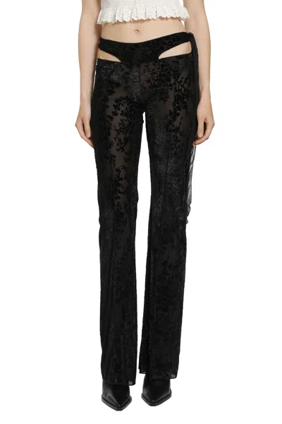 Daisy Night Flowers Leggings In Black