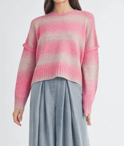 Daisy Penelope Brushed Striped Sweater In Fuchsia In Pink