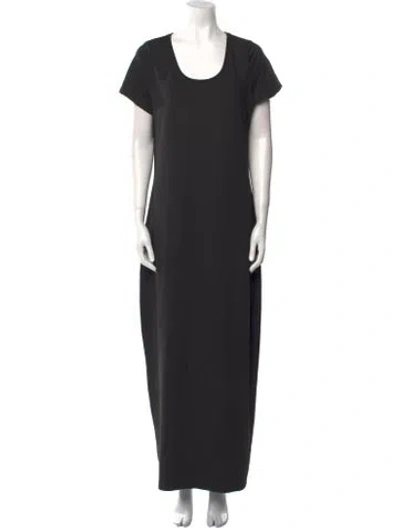 Pre-owned Daisy Scoop Neck Long Dress In Black