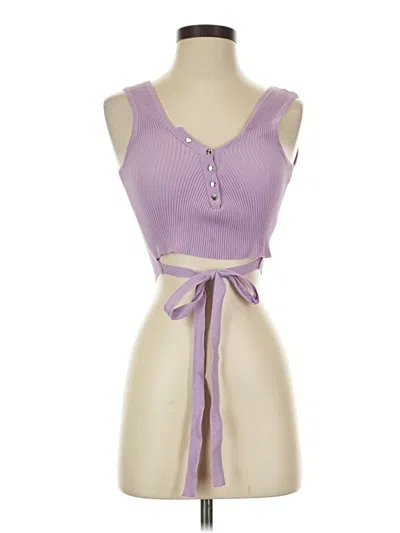 Pre-owned Daisy Sleeveless Top Purple Sweetheart Neckline Tops