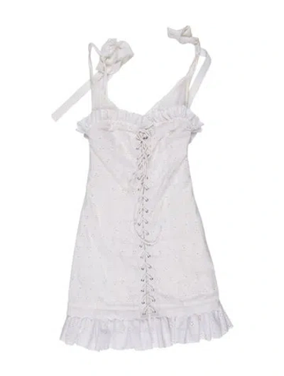Pre-owned Daisy Square Neckline Mini Dress In White