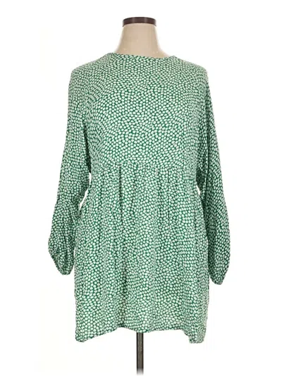 Pre-owned Daisy Street 3/4 Sleeve Blouse In Green