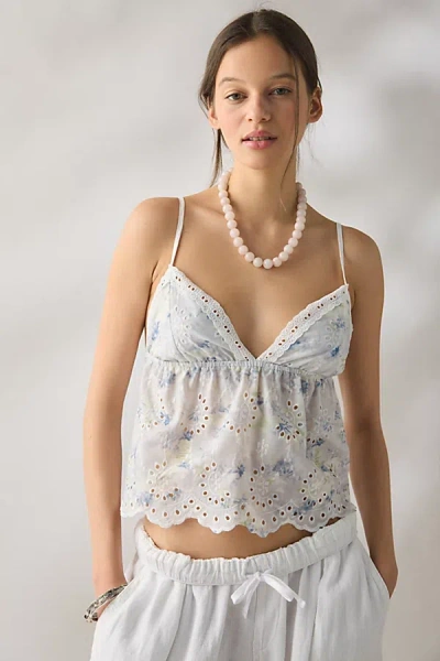 Daisy Street Boho Blouse With Cutwork Detailing In White