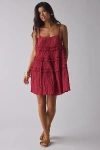 Daisy Street Tie-strap Ruffle Babydoll Mini Dress In Red, Women's At Urban Outfitters In Red