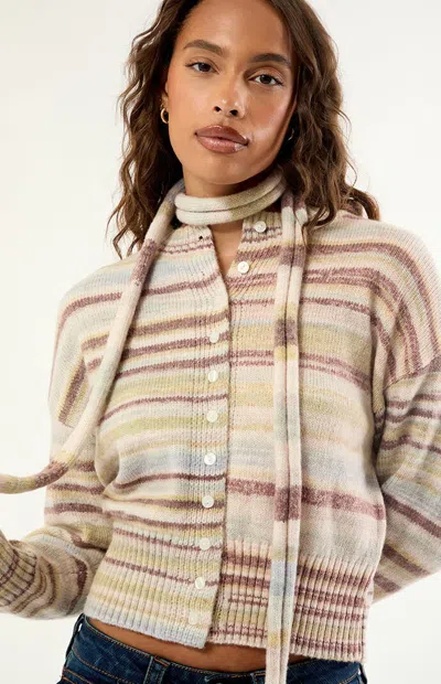 Daisy Street Women's Daydream Striped Cardigan In Blue