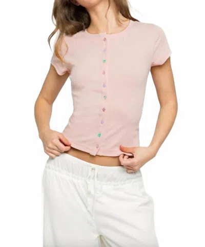 Daisy Street Women's Funky Button Top In Blush In Pink
