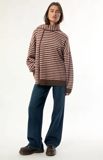 Daisy Street Women's Gelato Striped Sweater In Brown