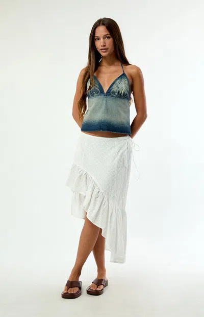 Daisy Street Women's Lovelace Midi Skirt In White