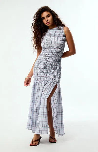 Daisy Street Women's Plaid Lagoon Maxi Dress In Blue