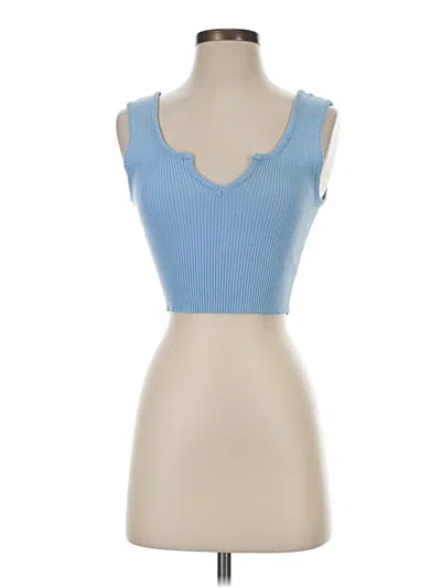 Pre-owned Daisy Tank Top Blue Strapless Neckline Tops