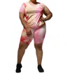 Daisy Tie Dye V-neck Short Set In Coral Multi In Multi
