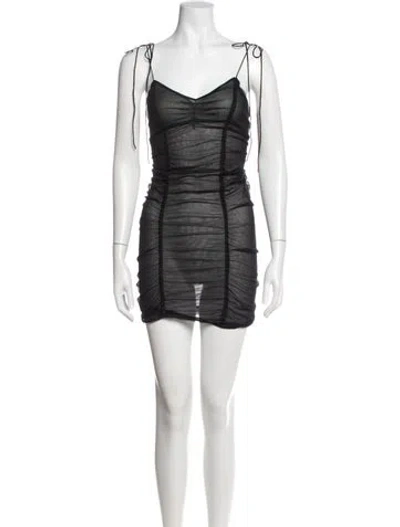 Pre-owned Daisy V-neck Mini Dress In Black