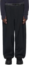 Daiwa Pier39 Black Tech Belted Extreme Trousers In 19 Blackxcharcoal