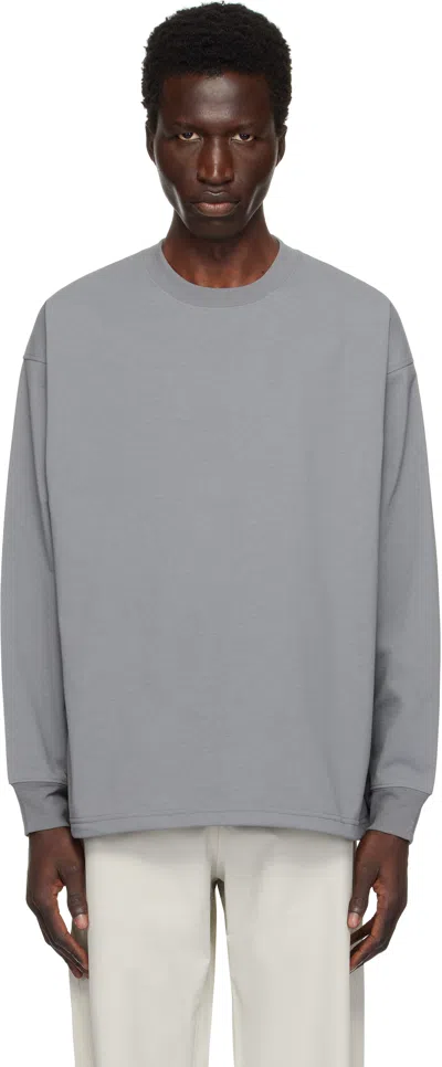 Daiwa Pier39 Gray Tech Crew Neck T-shirt In 15 Lt.gray