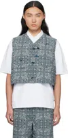 Daiwa Pier39 Navy Paisley Tech Over Vest In 79 Navy