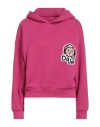 Daje . Not Only In Paris Woman Sweatshirt Fuchsia Size Xs Cotton, Polyester In Pink