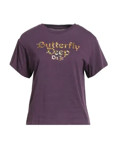 Daje . Not Only In Paris Woman T-shirt Purple Size S Cotton