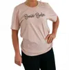 Dak & Co. Boss Babe Graphic Tee Shirt In Prism Peach In Gray