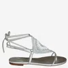D'akire Crochet-embellished Ankle-tie Sandals In Gray