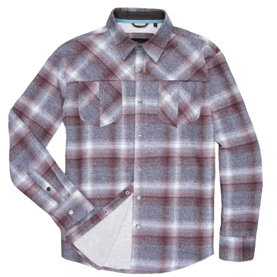 Dakota Grizzly Men's Gibson Flannel Shirt Jacket In Faded Garnet In Blue