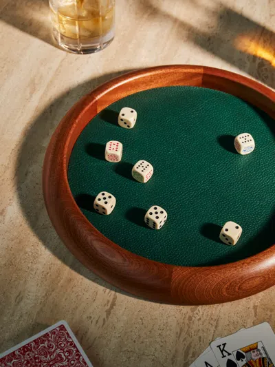 Dal Negro Mahogany Dice Tray  Abask Luxury Gift In Green