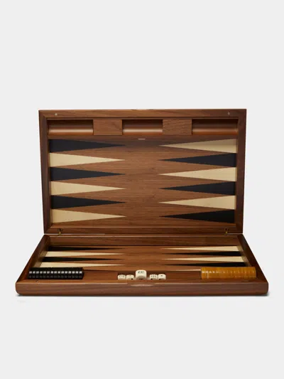 Dal Negro Walnut Backgammon Set  Abask Gift Set In Brown