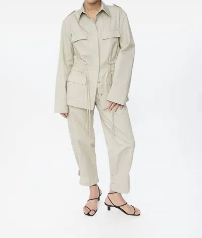 Dal The Label Canvas Cotton Utility Jacket In Stone In Multi