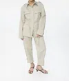 Dal The Label Canvas Cotton Utility Jacket In Stone In Green