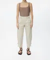Dal The Label Canvas Utility Tapered Pants In Stone In White