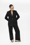Dal The Label Cotton Twill Blazer In Black