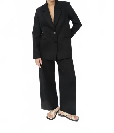 DAL THE LABEL COTTON TWILL BLAZER IN BLACK