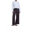 Dal The Label Cropped Button Down Shirt In White In Blue