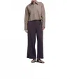 Dal The Label Cropped Cotton Button Down Shirt In Khaki In Green