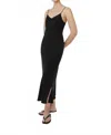 Dal The Label Cupro Bias Slip Dress In Black In Black