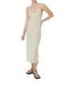 Dal The Label Cupro Bias Slip Dress In Sand In Multi