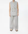 Dal The Label Double Breasted Vest In Light Grey In Gray