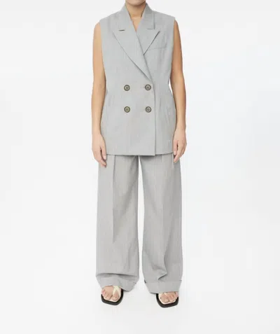 Dal The Label Double Breasted Vest In Light Grey In Gray