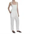 Dal The Label Drawstring Pants In White In White