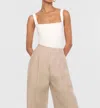 Dal The Label Essential Bodysuit In Ivory In Multi