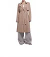 Dal The Label Flowy Lapel Trench Coat In Toffee In Brown
